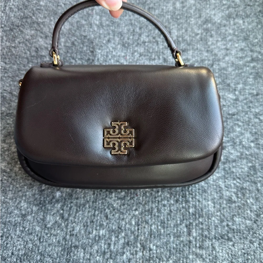 Tory Burch Brown Britten Mini Top Handle Leather Crossbody Bag NWOT - Picture 7 of 10